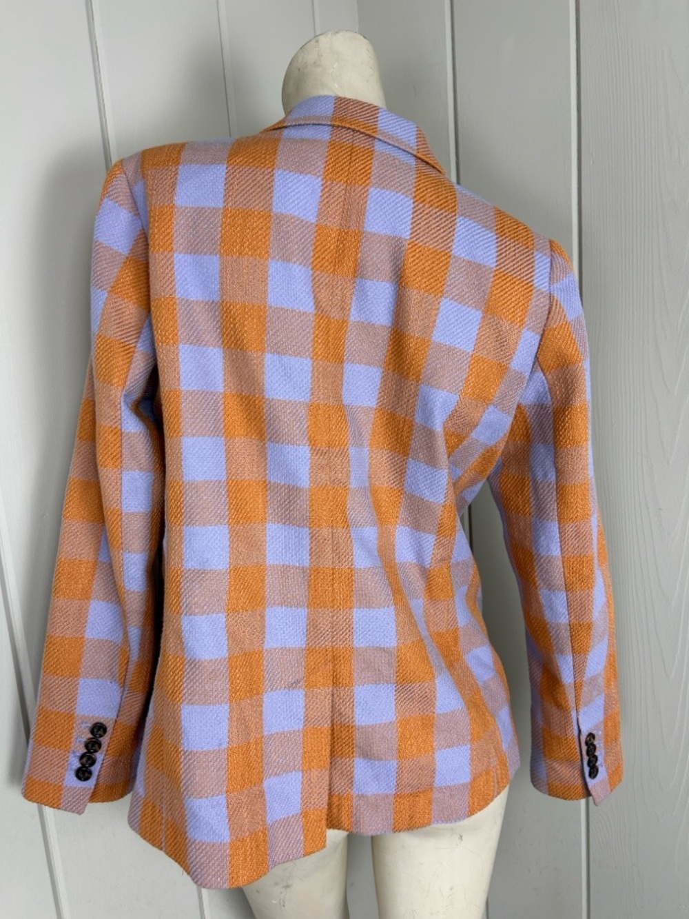 Ann Taylor Petite Hutton Blazer Gingham Textured Jacket 10P Career Chic Spring - Picture 7 of 10